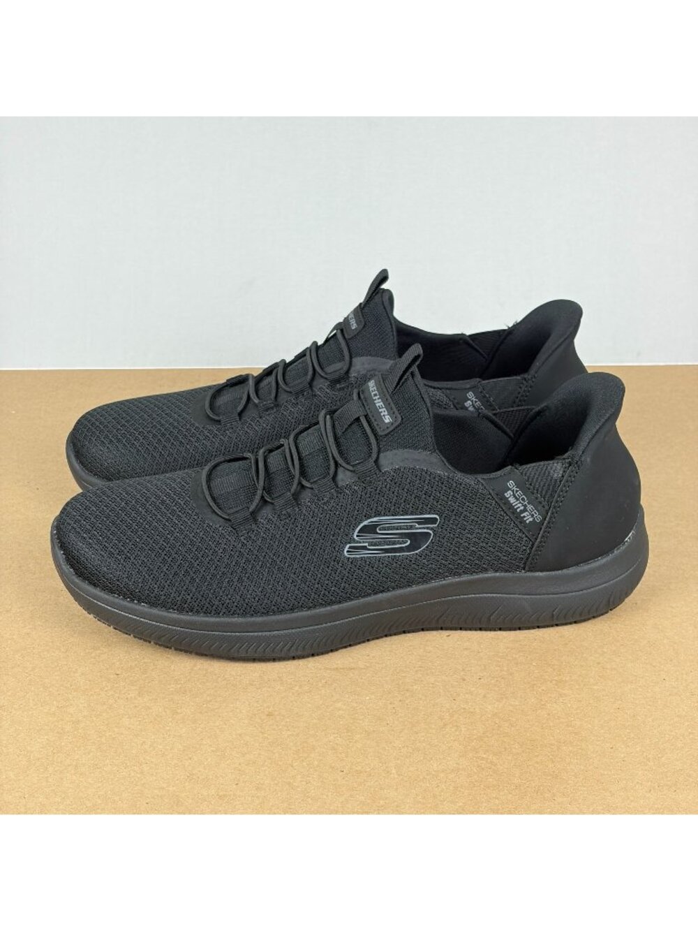 Skechers Slip-Ins Work Colsin Swift Fit Athletic Shoes Mens 11 Black Memory Foam